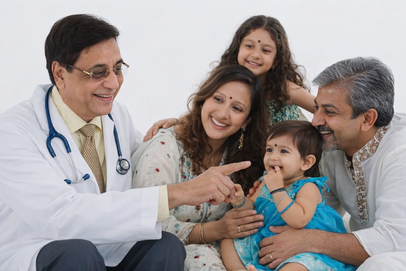 Prof Dr. Chandrasekar with patients – Oriental Polyclinic